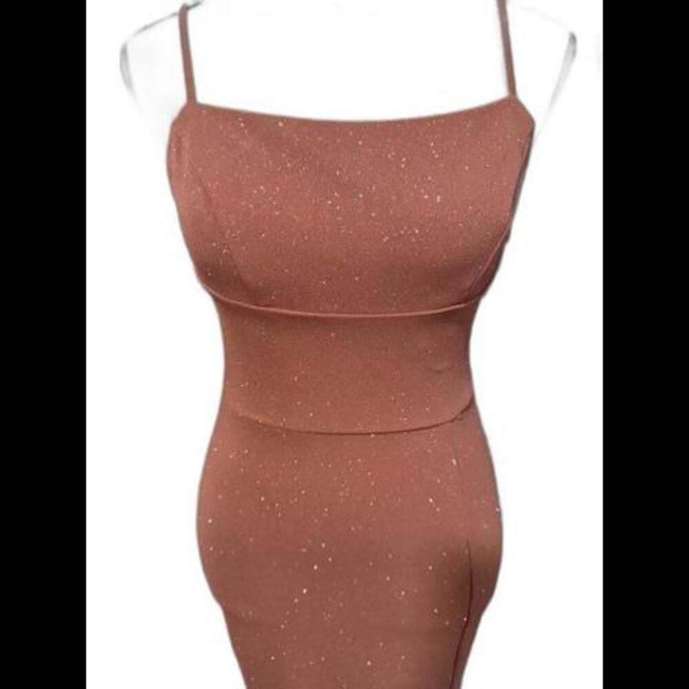 NWT Elegant Rose Gold Glitter Evening Gown by Windsor Prom Formal Party - Picture 2 of 8